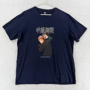 Jujutsu Kaisen Shirt Mens XL Blue Uniqlo UT Anime Yuji Itadori Graphic Tee